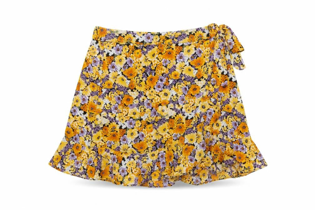 H&M Women’s Multicoloured Floral Wrap Skirt Size 12 Short Lightweight