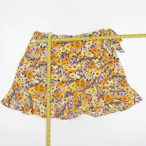 H&M Women’s Multicoloured Floral Wrap Skirt Size 12 Short Lightweight