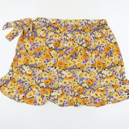 H&M Women’s Multicoloured Floral Wrap Skirt Size 12 Short Lightweight