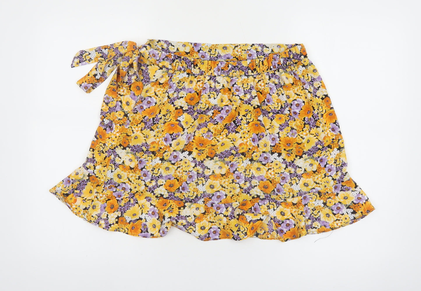 H&M Women’s Multicoloured Floral Wrap Skirt Size 12 Short Lightweight