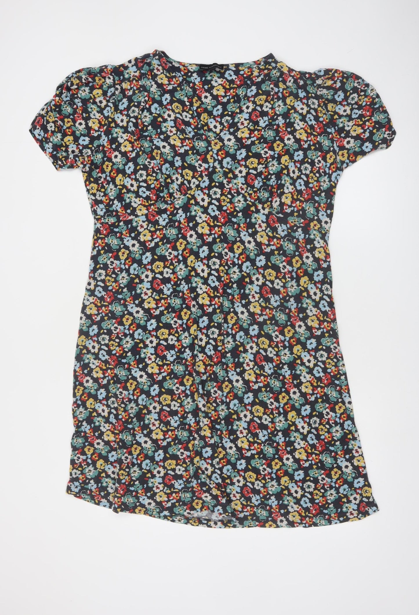 Next Maternity Multicoloured Floral Knee Length Shift Dress Size 16