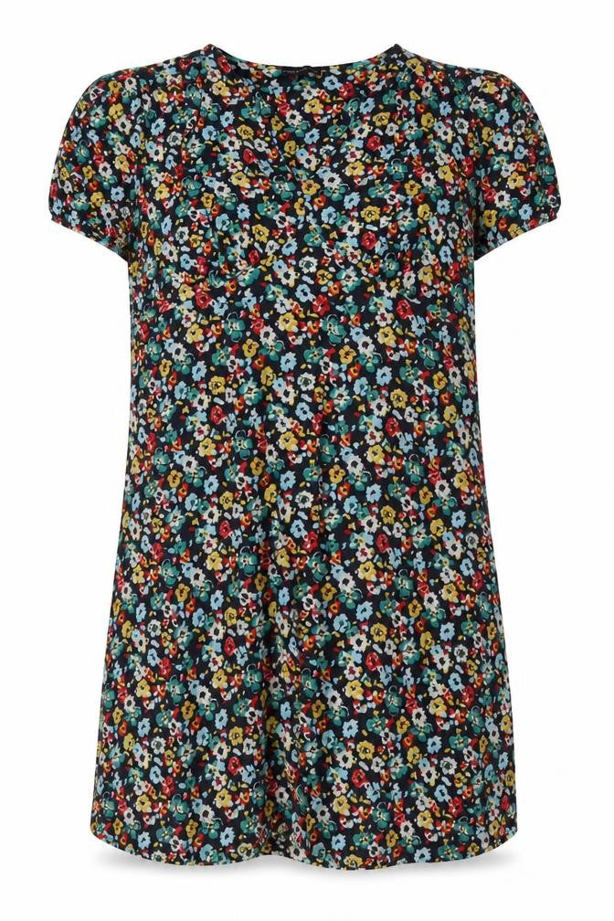 Front view of Next Maternity Multicoloured Floral Knee Length Shift Dress, size 16