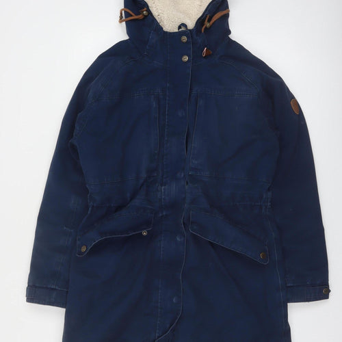 Trespass Womens Blue L Waterproof Hooded Parka Coat Lined UK14