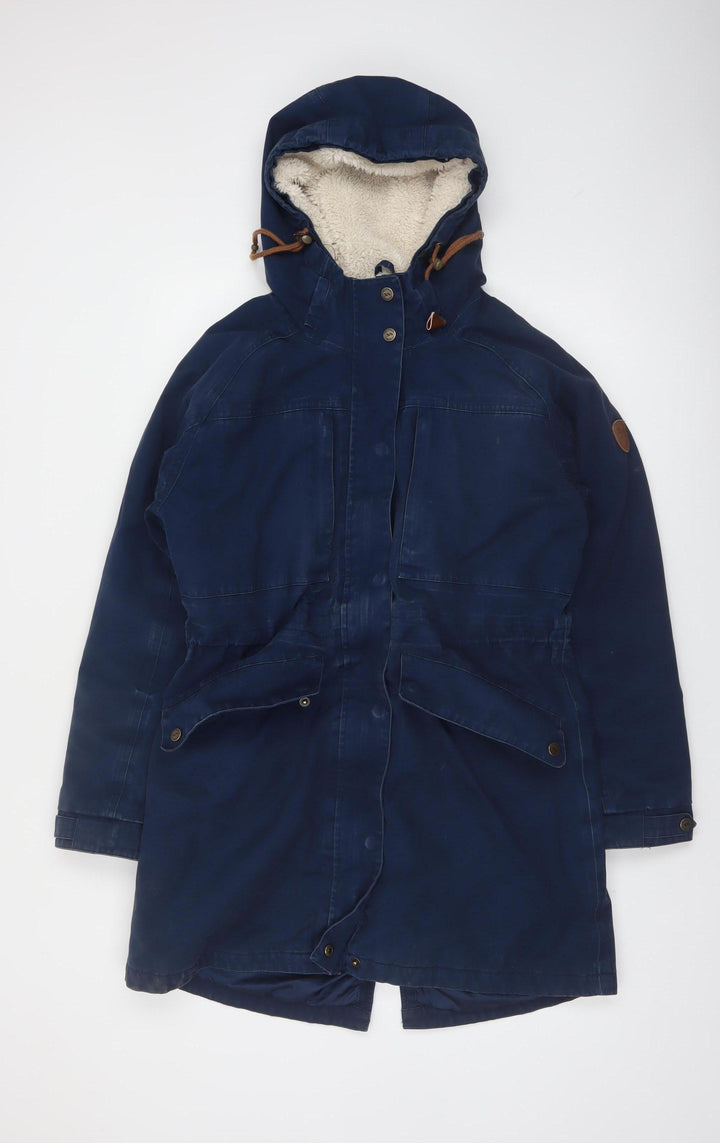 Trespass Womens Blue L Waterproof Hooded Parka Coat Lined UK14