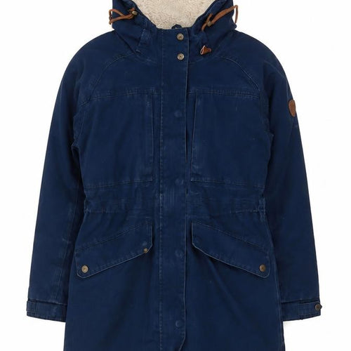 Trespass Womens Blue L Waterproof Hooded Parka Coat Lined UK14