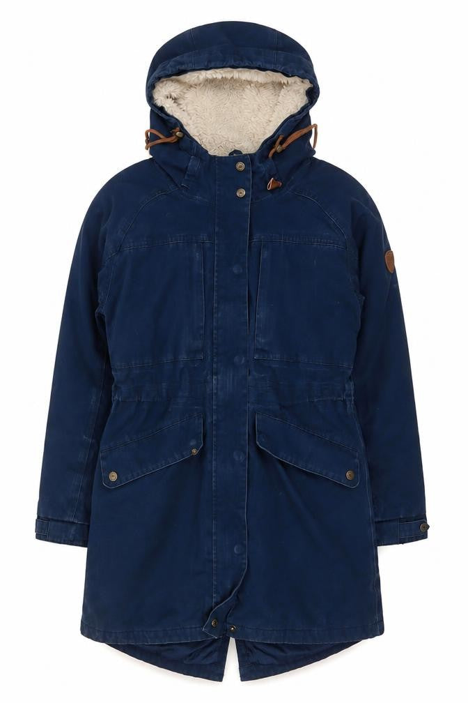 Trespass Womens Blue L Waterproof Hooded Parka Coat Lined UK14