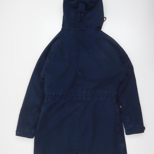 Trespass Womens Blue L Waterproof Hooded Parka Coat Lined UK14