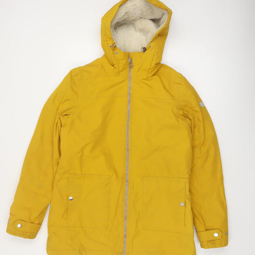 Regatta Womens Yellow Hooded Parka Jacket Size 12 Water Resistant