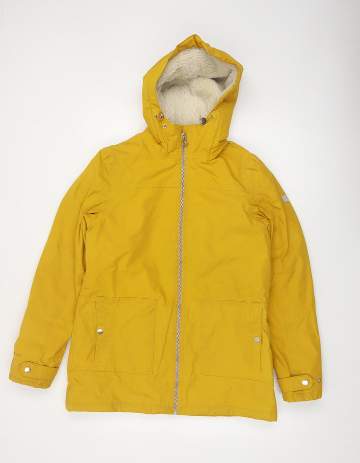 Regatta Womens Yellow Hooded Parka Jacket Size 12 Water Resistant