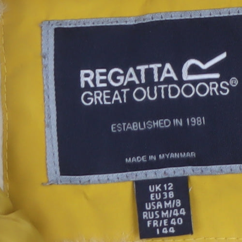 Regatta Womens Yellow Hooded Parka Jacket Size 12 Water Resistant