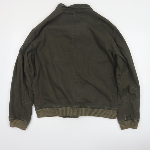 Timberland Men's Green Cotton Bomber Jacket Size M Casual Outdoor