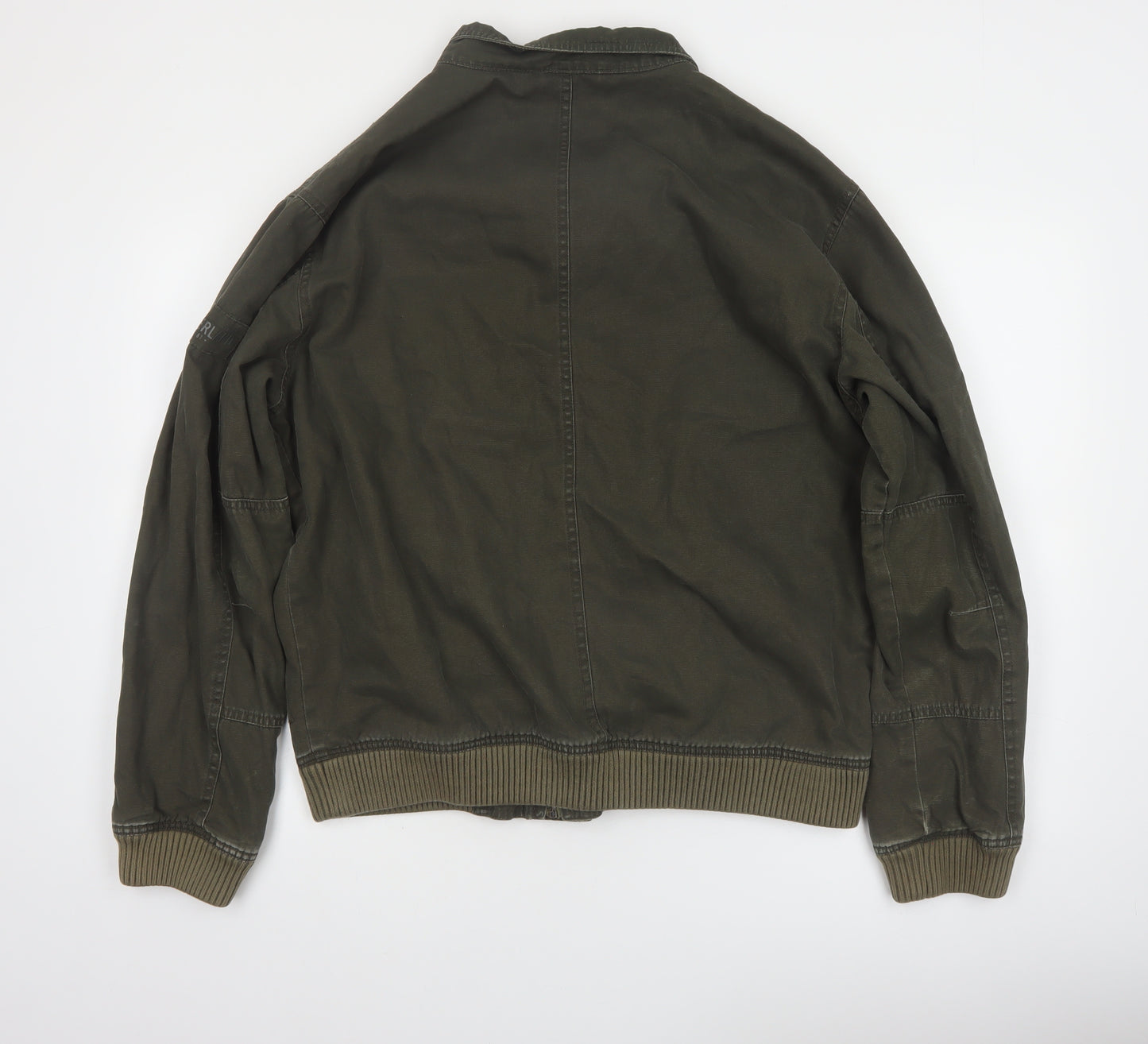 Timberland Men's Green Cotton Bomber Jacket Size M Casual Outdoor