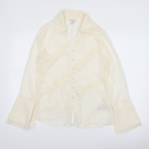 Marks and Spencer Women's Ivory Sheer Chiffon Blouse Size 12