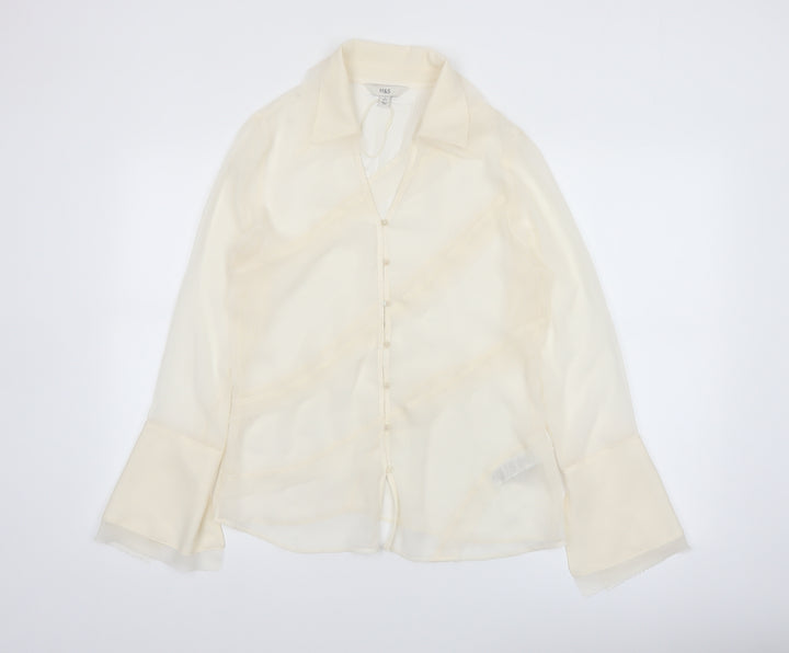 Marks and Spencer Women's Ivory Sheer Chiffon Blouse Size 12