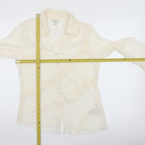 Marks and Spencer Women's Ivory Sheer Chiffon Blouse Size 12