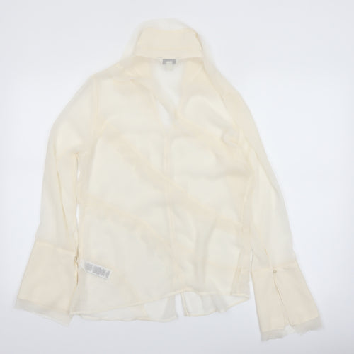 Marks and Spencer Women's Ivory Sheer Chiffon Blouse Size 12