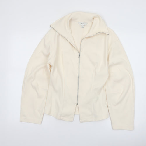 Marks and Spencer Women's Ivory Cotton Blend Zip Jacket Size 8
