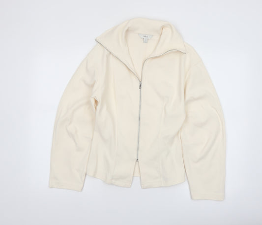 Marks and Spencer Women's Ivory Cotton Blend Zip Jacket Size 8