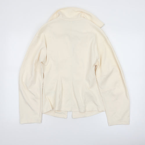 Marks and Spencer Women's Ivory Cotton Blend Zip Jacket Size 8