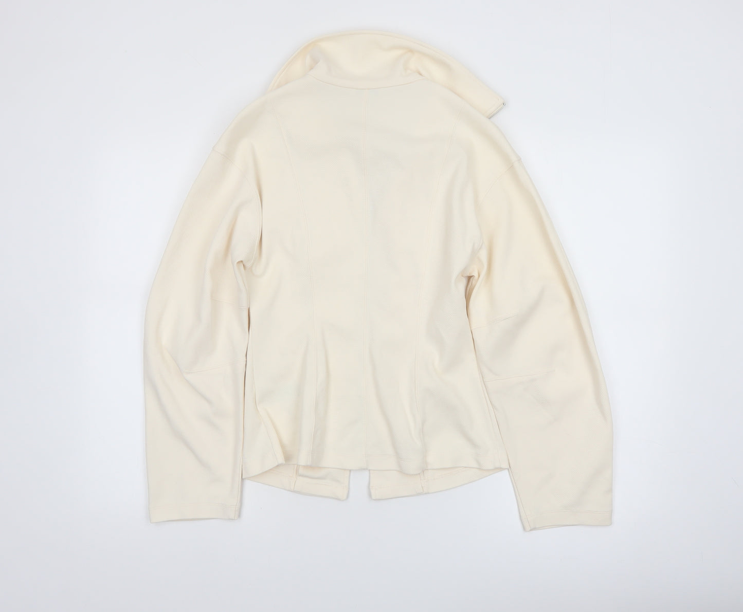 Marks and Spencer Women's Ivory Cotton Blend Zip Jacket Size 8