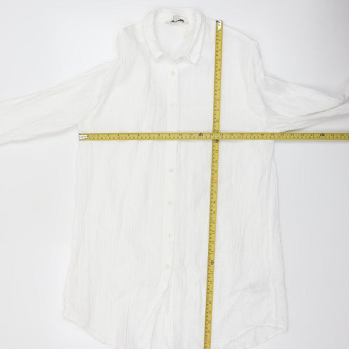 Marks and Spencer Women’s White Long Cotton Linen Coatigan Size 8