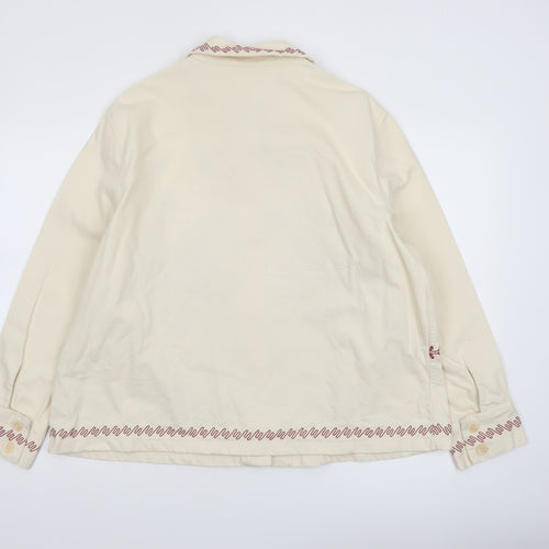 Marks and Spencer Per Una Women Beige Embroidered Cotton Jacket Size 16