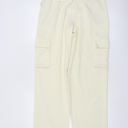NA-KD Women's Ivory Cargo Straight Leg Trousers Size 6