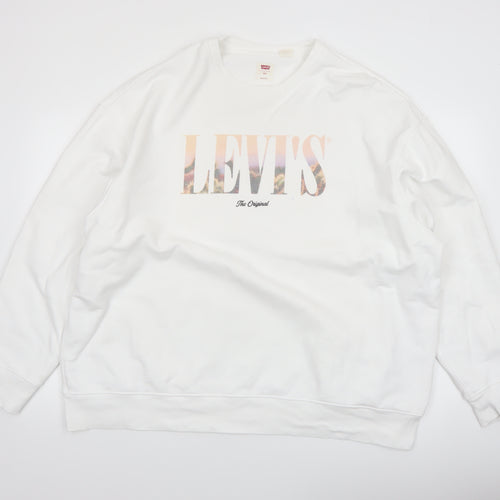 Levi's Mens White 2XL Relaxed Crew Neck Sweatshirt