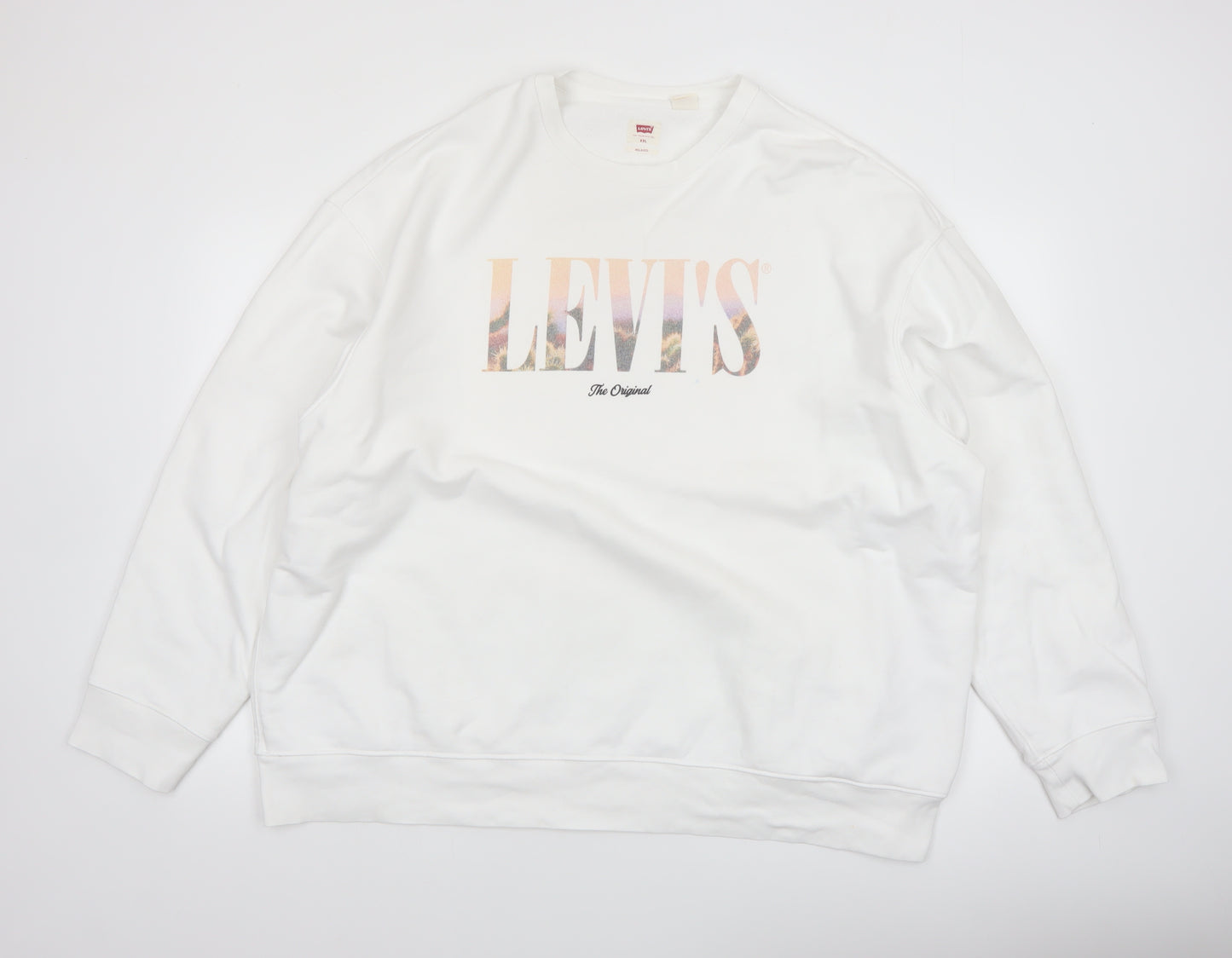 Levi's Mens White 2XL Relaxed Crew Neck Sweatshirt