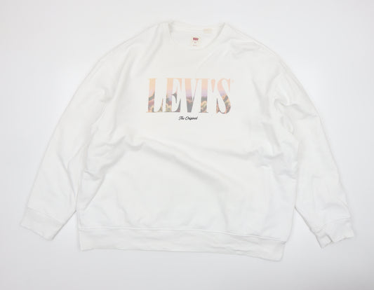 Levi's Mens White 2XL Relaxed Crew Neck Sweatshirt