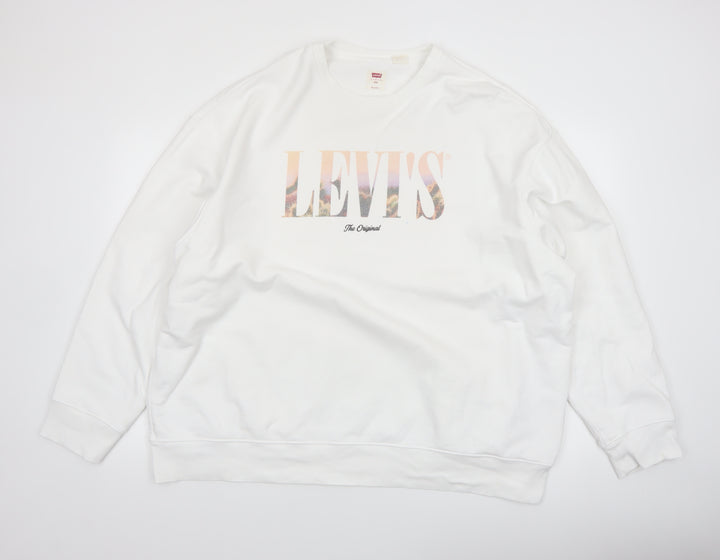 Levi's Mens White 2XL Relaxed Crew Neck Sweatshirt
