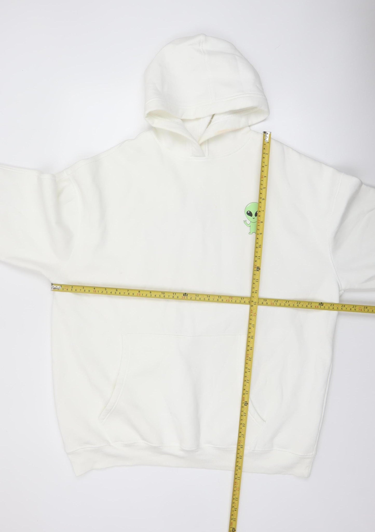 New Look Men’s White Alien Graphic Pullover Hoodie Size M