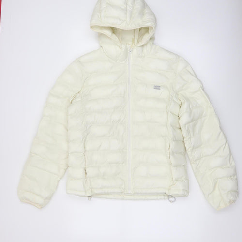 Levi's Womens Ivory Hooded Puffer Jacket M Regular Fit