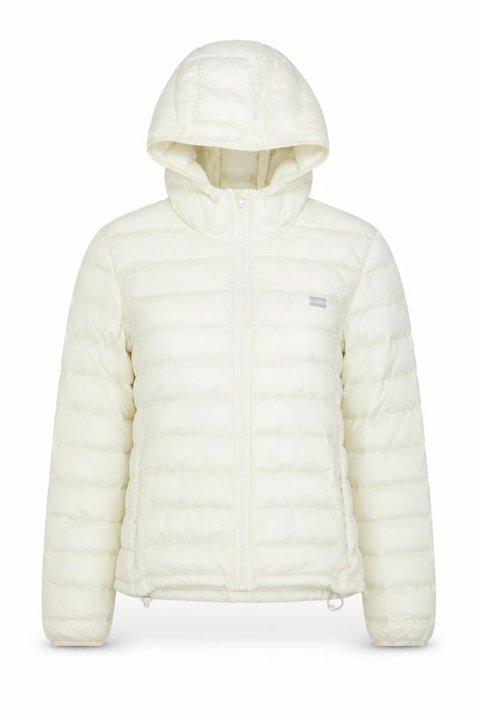 Levi's Womens Ivory Hooded Puffer Jacket M Regular Fit