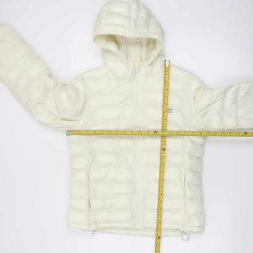 Levi's Womens Ivory Hooded Puffer Jacket M Regular Fit