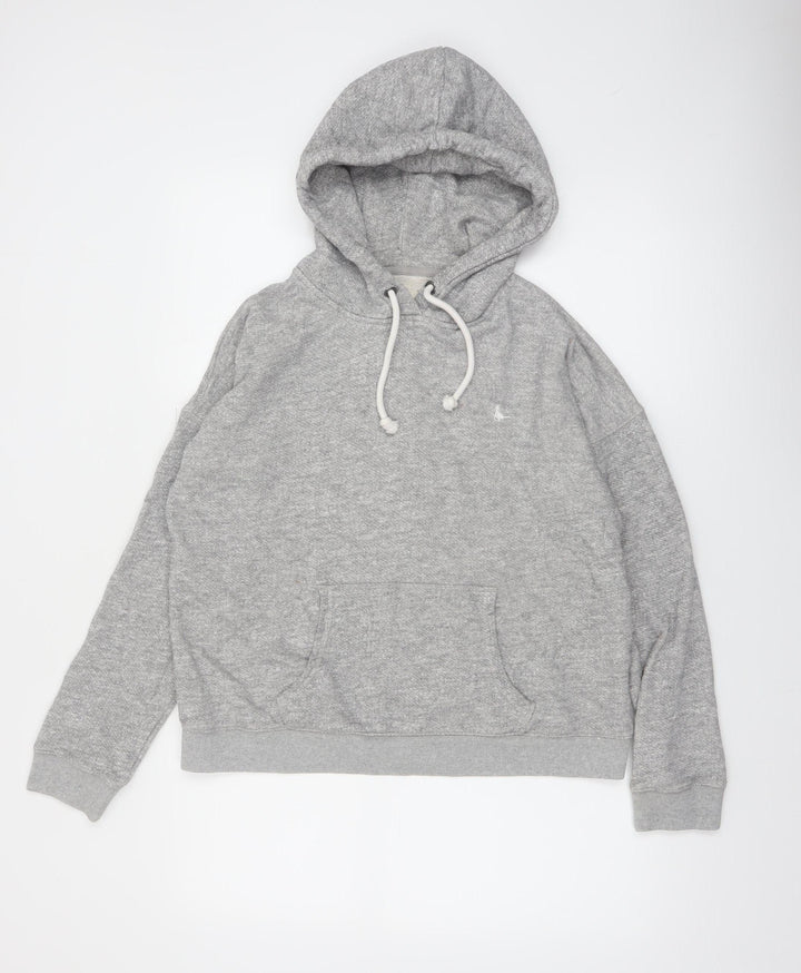 Jack Wills Womens Grey Pullover Hoodie UK 10 Cotton Blend