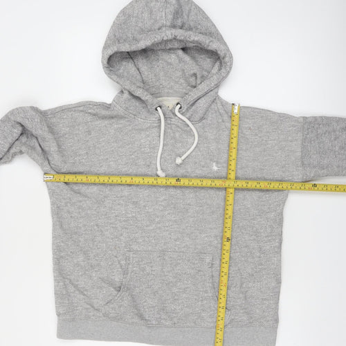 Jack Wills Womens Grey Pullover Hoodie UK 10 Cotton Blend