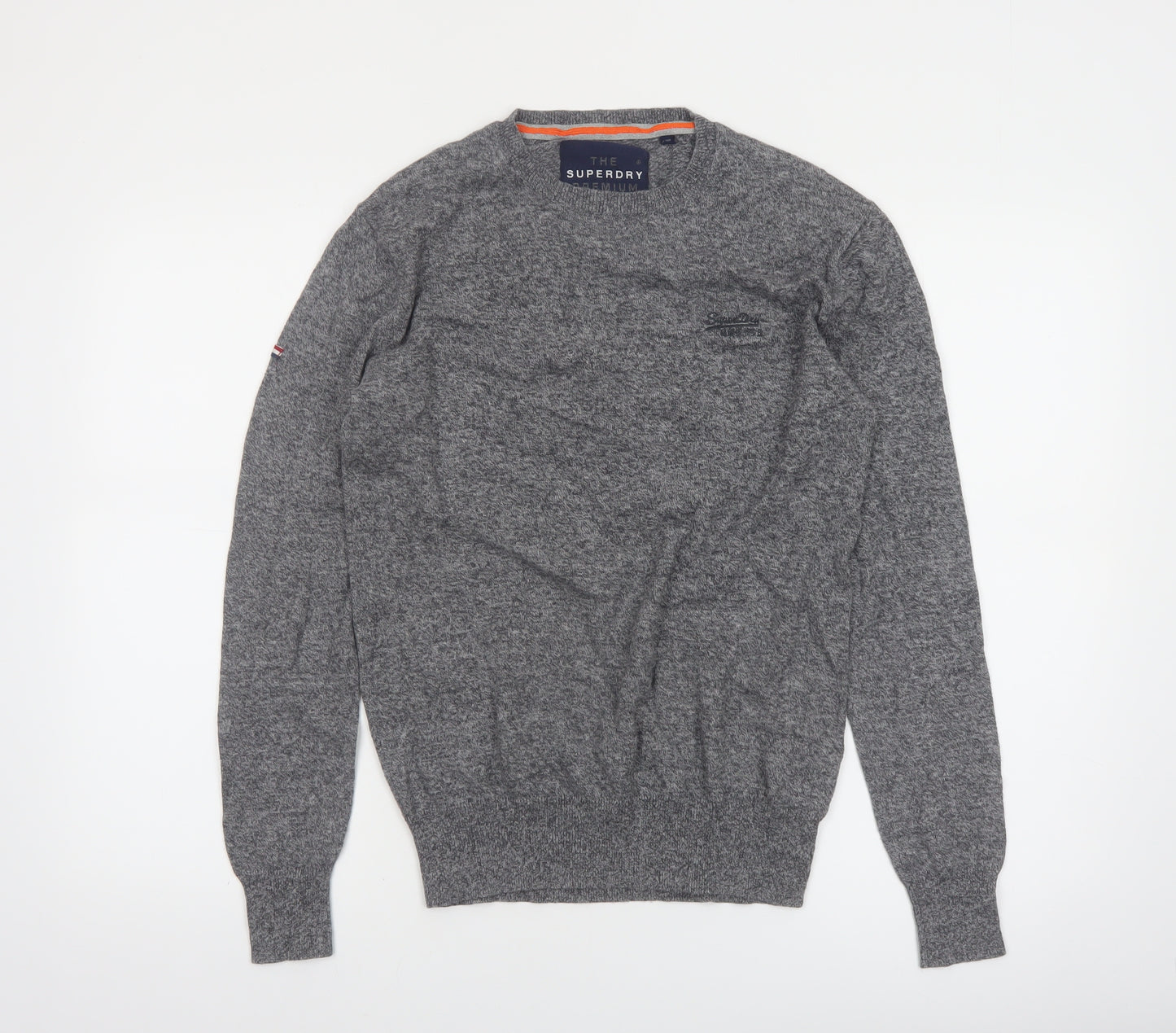Superdry Men's Grey Cotton Cashmere Crew Neck Jumper Size S
