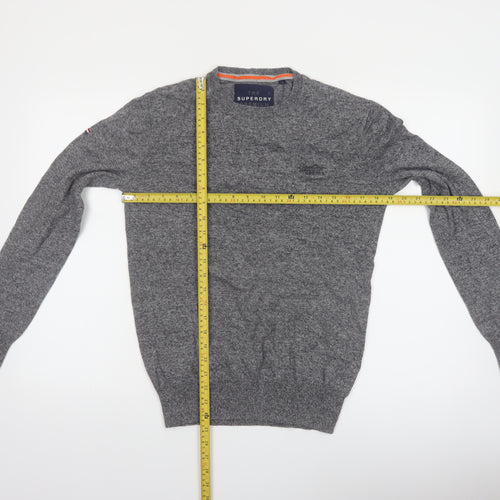 Superdry Men's Grey Cotton Cashmere Crew Neck Jumper Size S