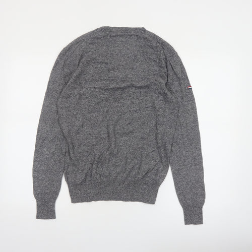 Superdry Men's Grey Cotton Cashmere Crew Neck Jumper Size S