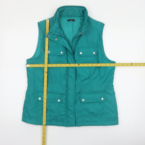 M&Co Womens Green Size 14 Sleeveless Padded Waistcoat Gilet