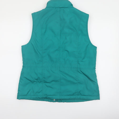 M&Co Womens Green Size 14 Sleeveless Padded Waistcoat Gilet