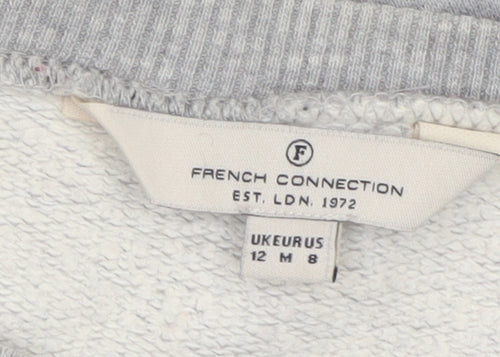 French Connection Women Grey Cotton Pullover Sweatshirt Size 12