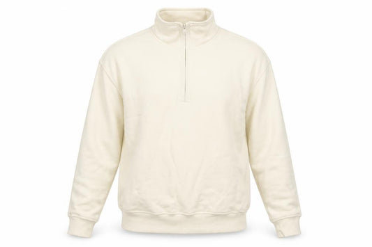 Atlant Mens Beige 1/4 Zip High Neck Sweatshirt Size L