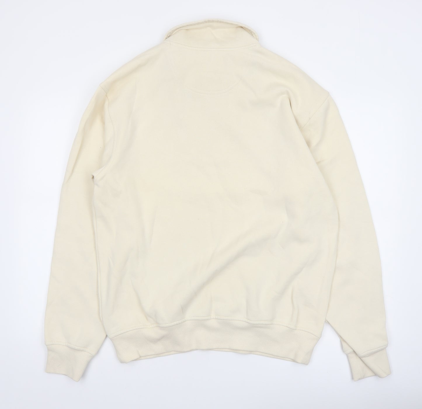 Atlant Mens Beige 1/4 Zip High Neck Sweatshirt Size L