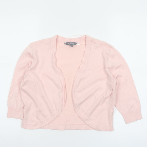 Principles Women Pink 3/4 Sleeve Open Front Knit Cardigan Size 14