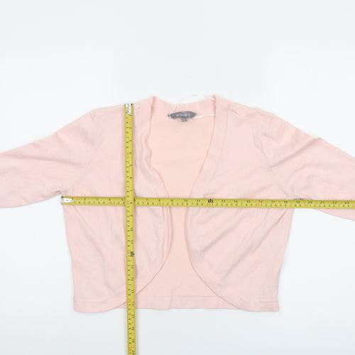 Principles Women Pink 3/4 Sleeve Open Front Knit Cardigan Size 14