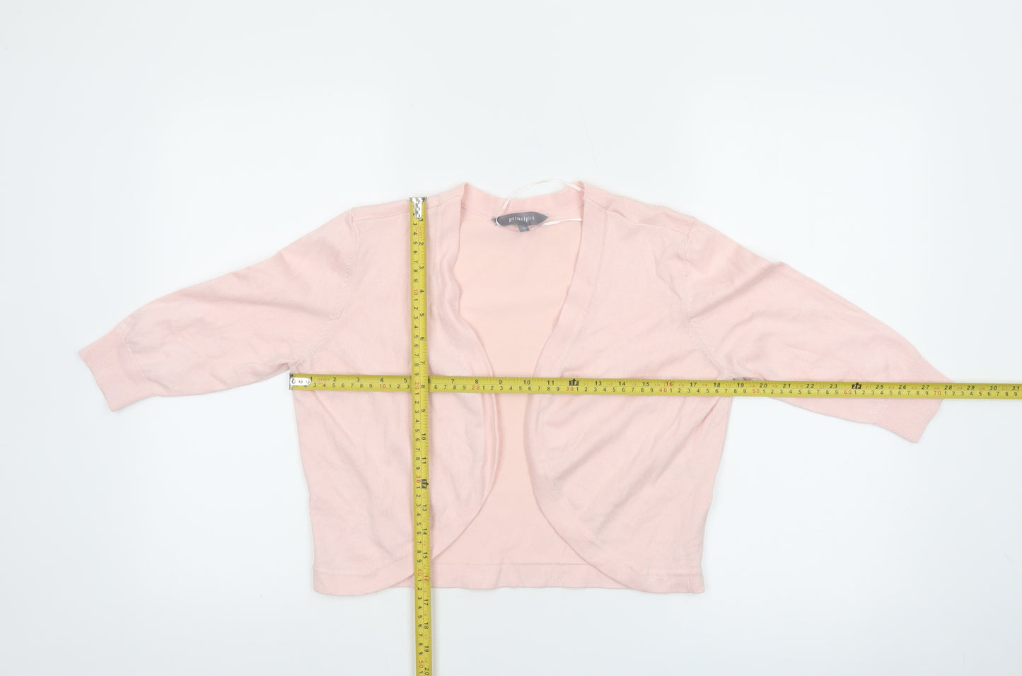 Principles Women Pink 3/4 Sleeve Open Front Knit Cardigan Size 14