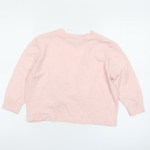 Principles Women Pink 3/4 Sleeve Open Front Knit Cardigan Size 14