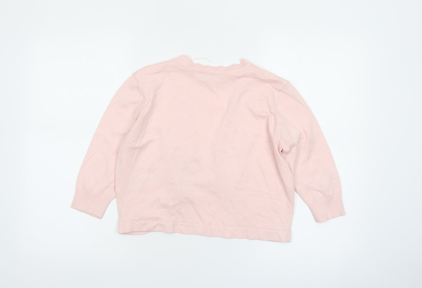Principles Women Pink 3/4 Sleeve Open Front Knit Cardigan Size 14